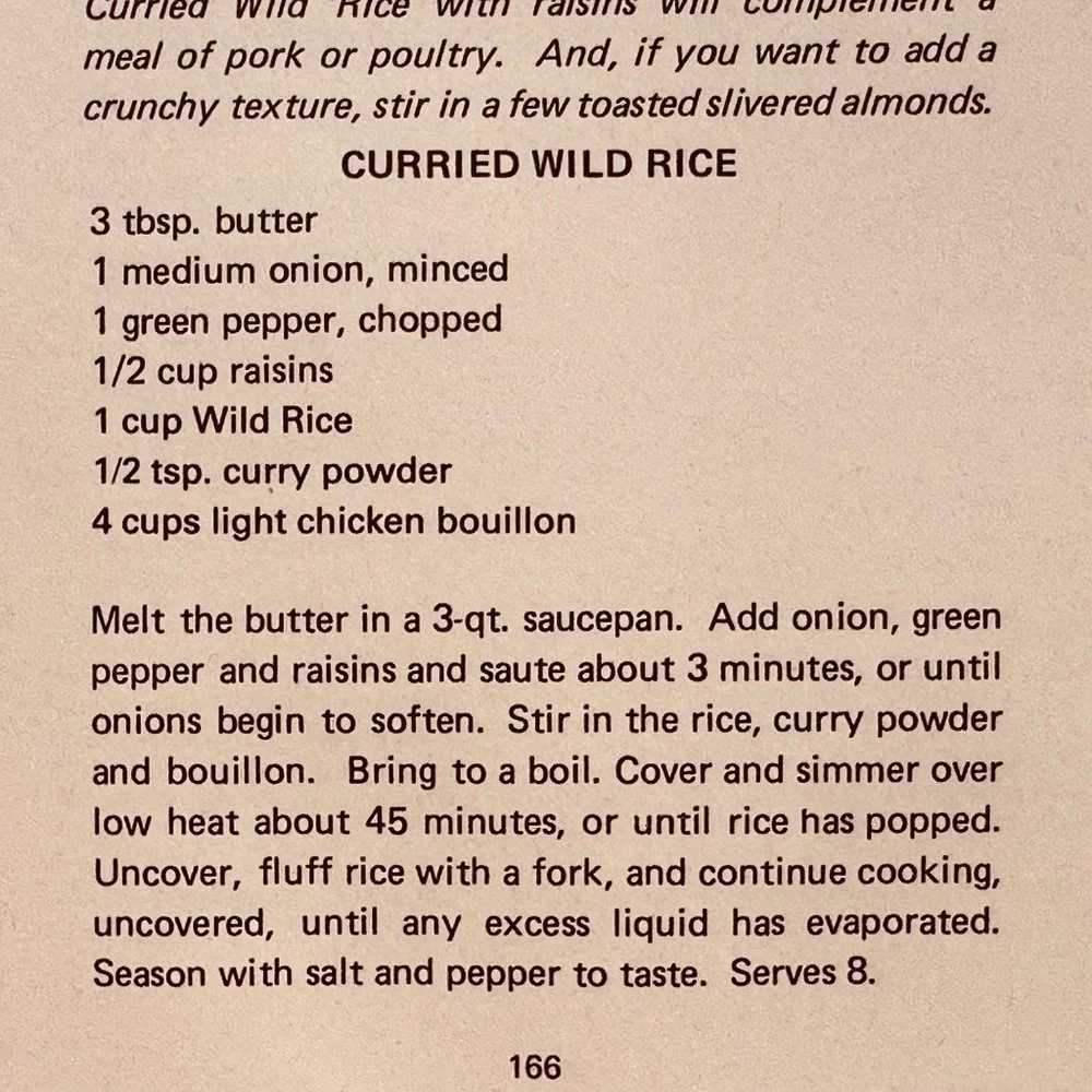 Wild Rice for All Seasons Vintage Cookbook by Beth Anderson